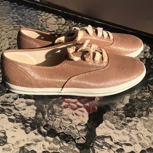 Keds Gold Shimmery Tennis Shoes